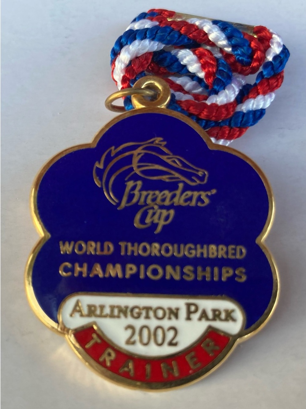 Breeders' Cup Arlington Park 2002 Trainer Medal - Blue, Red, White